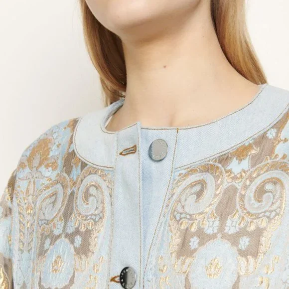 Sandro Blue and Gold Ori Jacket - Picture 3 of 14